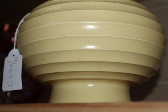 A Wedgwood yellow ground vase designed by Keith Murray height 16cm